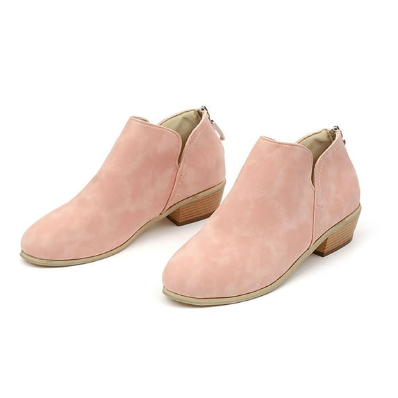 asdoklhq Ladies Shoes Clearance Under $10,Women Retro Flat Bottom Shoes Casual Boots Plus Size Slip On Double Zipper Shoes