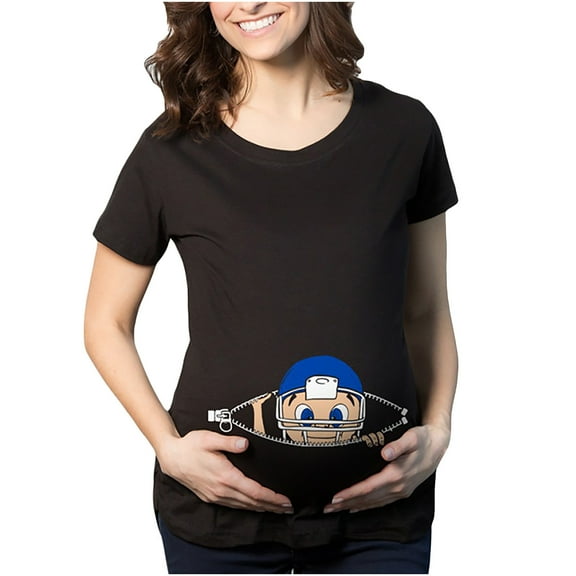 asdoklhq Maternity Clothes for Women,Maternity Cute Baby Pattern Print Short Sleeve Casual T-shirt Pregnant Tops