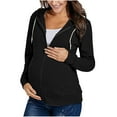 thumbnail image 1 of asdoklhq Maternity Clothes for Women,Maternity Long Sleeve Zipper Solid Color Breast-Feeding Pregnant Nursing Blouse Tops Coat, 1 of 1