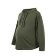 thumbnail image 1 of asdoklhq Maternity Clothes for Women,Maternity Solid Color Pullover Sweatshir Long Sleeve Hooded Tops Sweater, 1 of 9