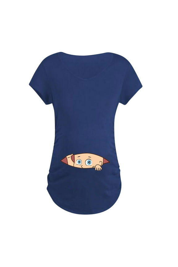 Maternity Clothes for Women,Short Cartoon Print Tops T-shirt Pregnancy Clothes