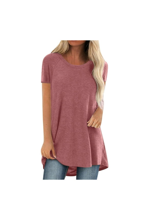 Maternity Clothes for Women,Women Plus Size Round Neck Short Sleeved Long T-shirt Blouse