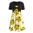 thumbnail image 1 of asdoklhq Maternity Dress,Women鈥榮 Dress Printing Drees Short Sleeve Cross Print Dress Suit, 1 of 6
