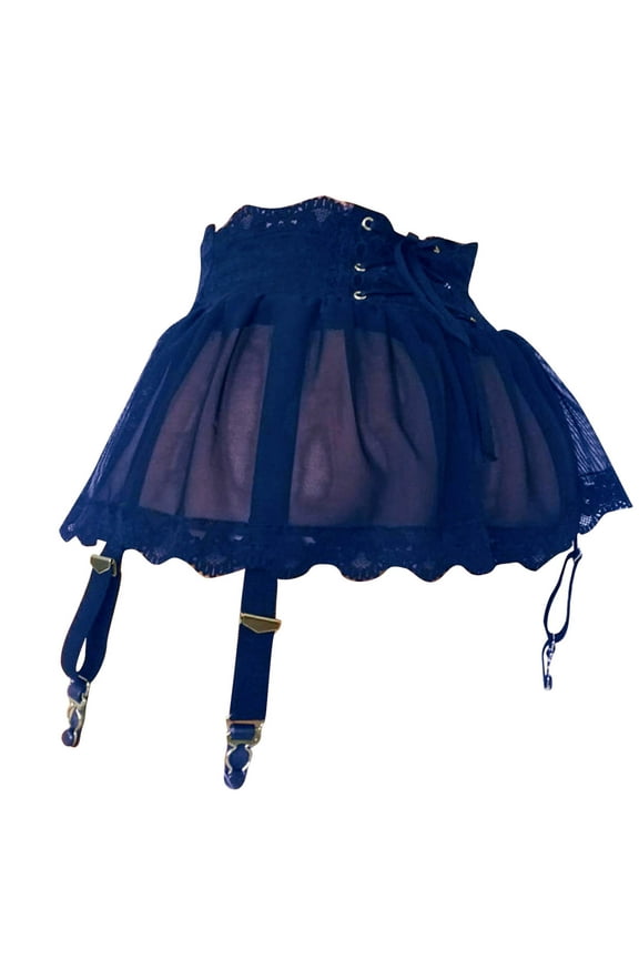 Maternity Dress,Women's High Waist Solid Color Sexy Mesh Garter Garter Skirt Sexy Lingerie