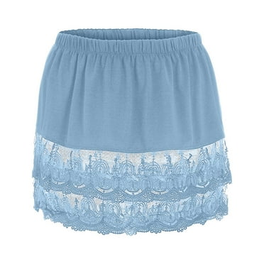 asdoklhq Maternity Dress,Women's Layered Tiered Sheer Lace Trim Extender Half Slip Plus Size Skirt