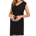 thumbnail image 1 of asdoklhq Maternity Dresses for WomenLadies Solid Color Pleated Cotton Round Neck Sleeveless Maternity Clothe Dress, 1 of 7