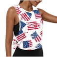 thumbnail image 1 of asdoklhq Memorial Day Linen Shirts Usa Patriotic Tank Tops Women's Casual Fashion Print Sports Yoga Sleeveless Round-Neck Tank Mint Green L, 1 of 8