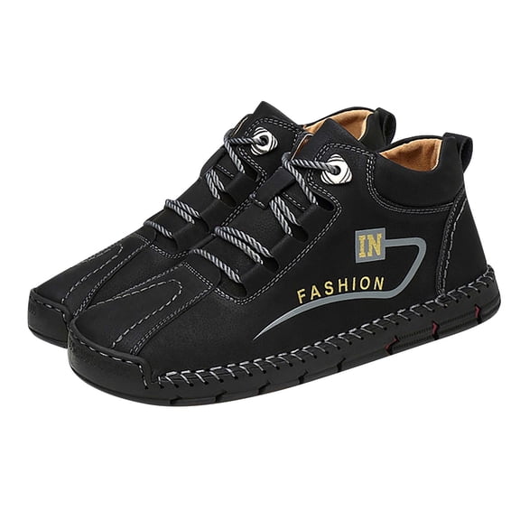 asdoklhq Men's Casual Shoes Wide Width On Clearance,Men's High-top Lace-up Casual Platform Shoes