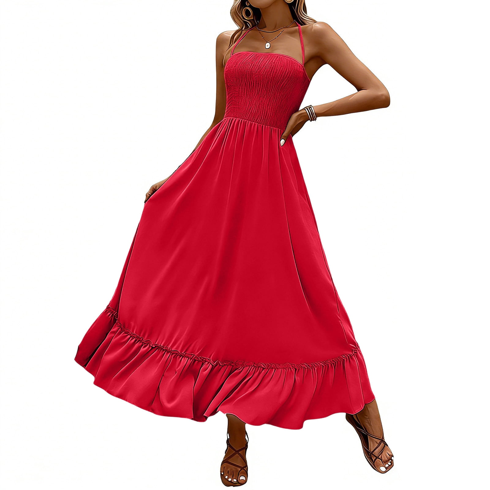 asdoklhq Midi Dresses for Women Semi Formal Dresses for Women Spaghetti Strap Ladies' Casual and Fashionable Solid Color Sleeveless Backless Hanging Neck Dress Army Green M - Walmart.com asdoklhq Midi Dresses for Women Semi Formal Dresses for Women Spaghetti Strap Ladies' Casual and Fashionable Solid Color Sleeveless Backless Hanging Neck Dress Army Green M - Walmart.com