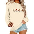 thumbnail image 1 of asdoklhq Oversized Sweatshirt for Women Round Neck Hoodless Christmas Printed Casual Loose Sweatshirt Khaki S, 1 of 6