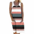thumbnail image 1 of asdoklhq Plus Dresses for Women,Womens 2023 Summer Dresses Casual Women's Casual Summer Tank Sleeveless Knee Length Pleated Sun Dresses with Poket Print Dress, 1 of 5