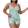 thumbnail image 1 of asdoklhq Plus Size Bathing Suit Tankini Swimsuits Floral Women's Oversized Casual Solid Color Split Tank Top with Chest Cushion Swimsuit Set Green 3X, 1 of 6