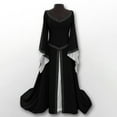 thumbnail image 1 of asdoklhq Plus Size Dresses for Women,Women's Long Sleeve V-Neck Medieval Dress Floor Length Cosplay Dress, 1 of 2