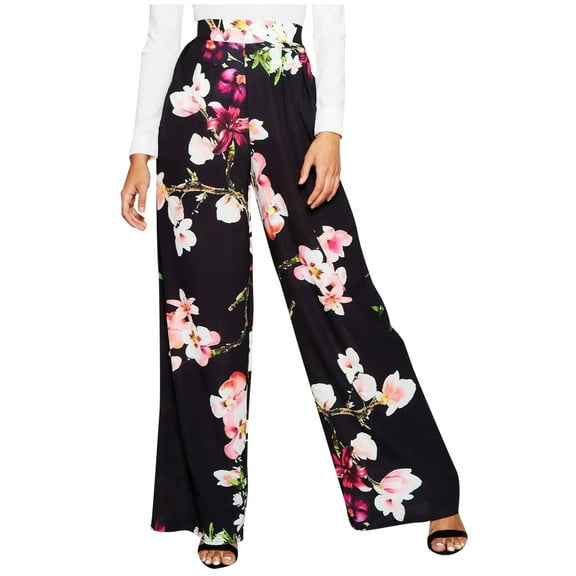 asdoklhq Plus Size Pants for Women,Women's High Waist Casual Pants Printed Loose Wide Leg Pants