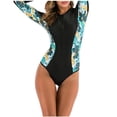 thumbnail image 1 of asdoklhq Plus Size Swimsuit for Women, Conservative Long-sleeved Surfing Suit Zipper Women's One-piece Swimsuit, 1 of 5