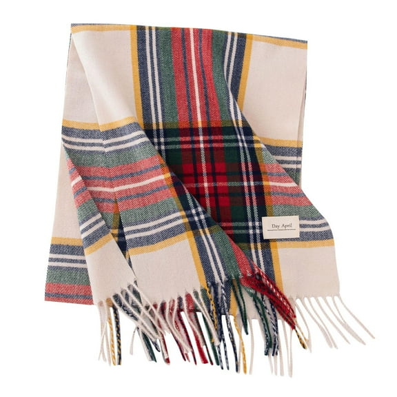 asdoklhq Scarf For Women Winter Womens Christmas Plaid Thick Warm Shawl Scarf Green Free Size