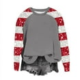 thumbnail image 1 of asdoklhq Shirts for Women Winter Christmas Round Neck Hoodless Raglan Sleeve Long Sleeve Sweater Top Gray L, 1 of 5
