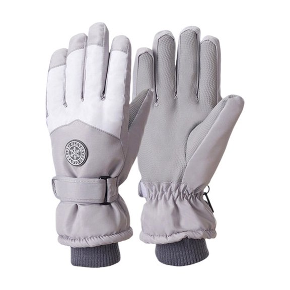 asdoklhq Ski Gloves Women Reflective Zipper Gloves Thick Warm Windproof Men and Women Cycling Driving Car Skiing Outdoor Gloves White M