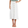 thumbnail image 1 of asdoklhq Skirts for Women Tennis Skirts Pleated Skirts Women's Summer Casual Fashion Solid Color Fold Button Pocket Elastic Waist Skirt White S, 1 of 9