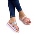thumbnail image 1 of asdoklhq Slippers for Women Summer,Summer Ladies Flowers Slippers Sandals Casual Women's Shoes Bow Buckle Slippers, 1 of 6