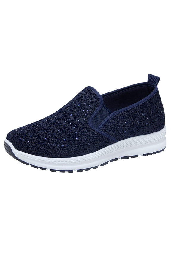 Sneakers for Women Under $20, Women Solid Color Flying Shoes Casual Mesh Lacing Pumps Flat Sequins Sports Shoes