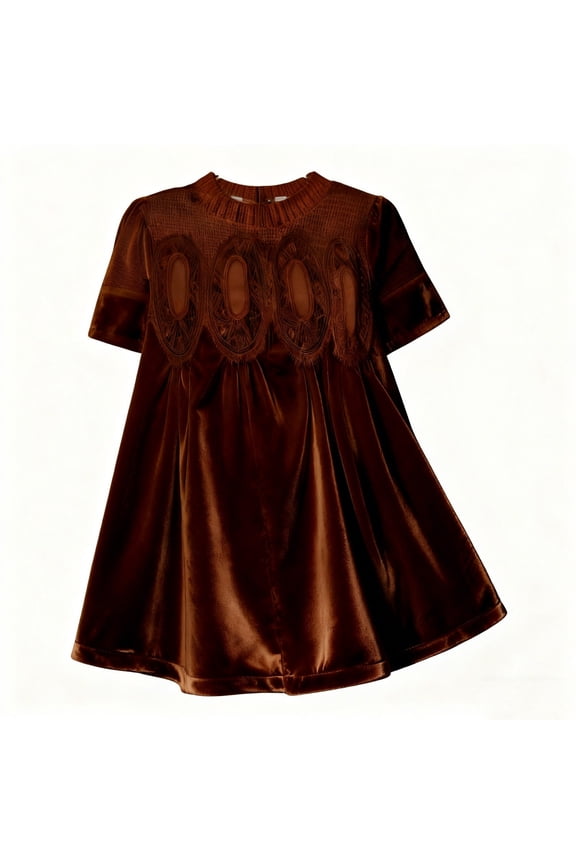 Summer Dresses Casual Dresses Women's Temperament Velvet Dress Jumpsuit Elegant Evening Dress Brown L