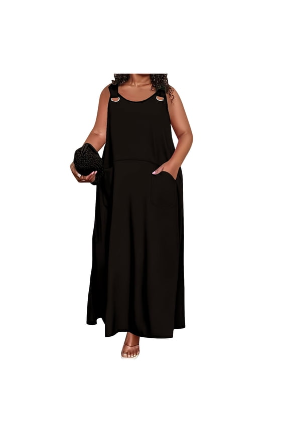 Summer Dresses for Women 2026 Cocktail Dress Semi Formal Fashionable Casual Loose Comfortable Summer Black 2XL