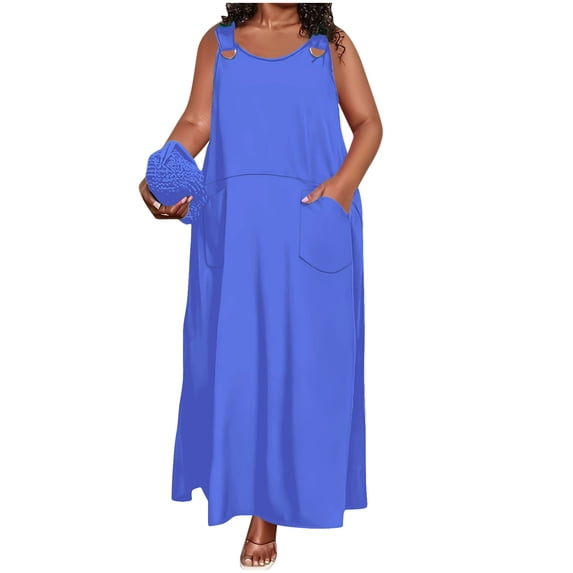 asdoklhq Summer Dresses for Women 2026 Cocktail Dress Semi Formal Fashionable Casual Loose Comfortable Summer Blue 6XL