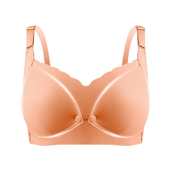 asdoklhq Summer Fall Sports Bras for Women 2026,Womens Fashion Plus Ladies Comfortable Breathable No Steel Ring Front Buckle Breastfeeding Bra Woman Underwear