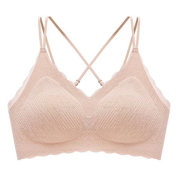 asdoklhq Summer Fall Sports Bras for Women 2025,Womens Fashion Plus Clearance Women's Push-up Non-slip Lace Flower Surface Beautiful Back Seamless Push-up One-piece Bra without Steel Ring