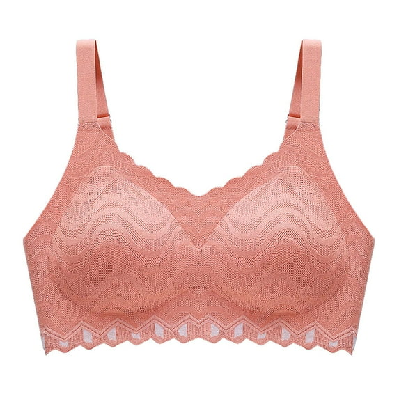asdoklhq Summer Fall Sports Bras for Women 2025,Womens Fashion Plus Clearance Women's Push-up Non-slip Lace Flower Surface Beautiful Back Seamless Push-up One-piece Bra without Steel Ring