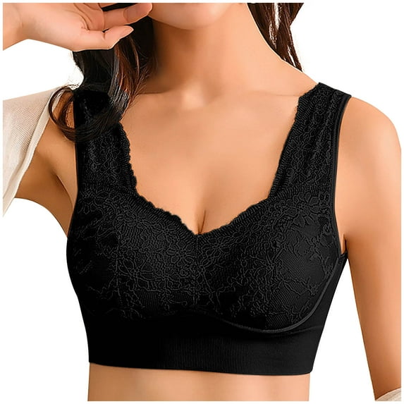 asdoklhq Summer Fall Sports Bras for Women 2023,Womens Fashion Plus Clearance Women's Bra Soild Wire Free Underwear One-Piece Bra Everyday Underwear