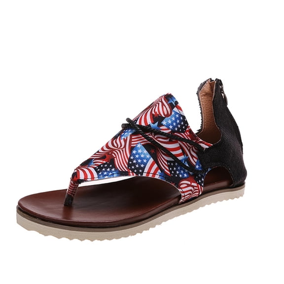 asdoklhq Summer Sandals for Women,Women Summer Clip-Toe Sunflower Shoes Zipper Comfy Flats Casual Beach Sandals