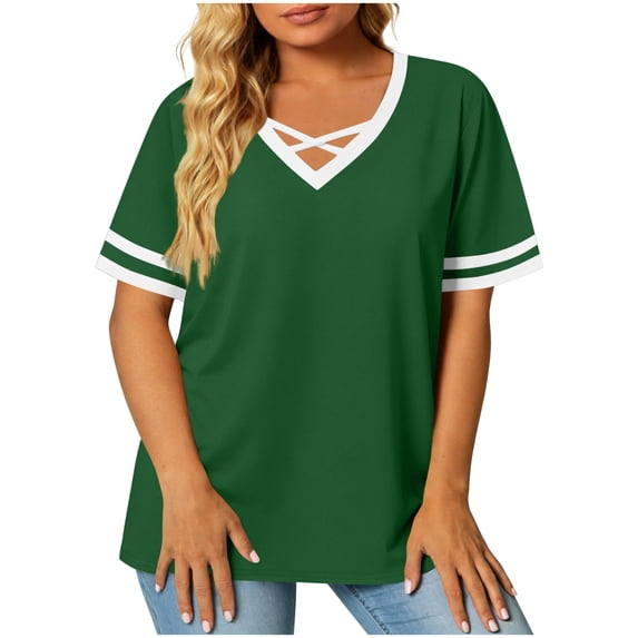 asdoklhq Summer Tops for Women 2026 Collared Plus Size Women's Fashion ...