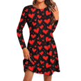 thumbnail image 1 of asdoklhq Sweater Dresses for Women 2025 Women's Fashion Round-Neck Short Sleeved Printed Pullover Dress Multicolor L, 1 of 5
