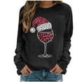 thumbnail image 1 of asdoklhq Sweaters for Women Christmas Printed Fashionable Loose Casual Long Sleeved Top Rregular Sleeve Sweatshirt Black XL, 1 of 5