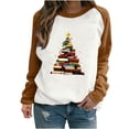 thumbnail image 1 of asdoklhq Sweatshirt for Women Casual Long-sleeved Pullover Round Neck Fashion Printed Top Brown S, 1 of 4