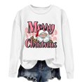 thumbnail image 1 of asdoklhq Sweatshirt for Women Christmas Printed Crew Neck Long Sleeve Pullover Hoodie White S, 1 of 5