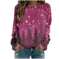 thumbnail image 1 of asdoklhq Sweatshirt for Women Womens' Christmas Santa Claus Printed Shoulder Length Long Sleeved Round Neck Top/shirt Multicolor 5X, 1 of 7