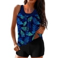 thumbnail image 1 of asdoklhq Swimming Suits for Women Tankini Swimsuits Women's Swimsuit Women's Fashion Print Set Sports Two-piece Swimsuit Women's with Shorts Swimsuit Set Multicolor 2X, 1 of 6