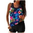 thumbnail image 1 of asdoklhq Swimsuit for Women Tankini Swimsuits Split Body Women's Swimsuit Women's Fashion Print Set Sports Two-piece Swimsuit Women's with Shorts Swimsuit Set Multicolor M, 1 of 6