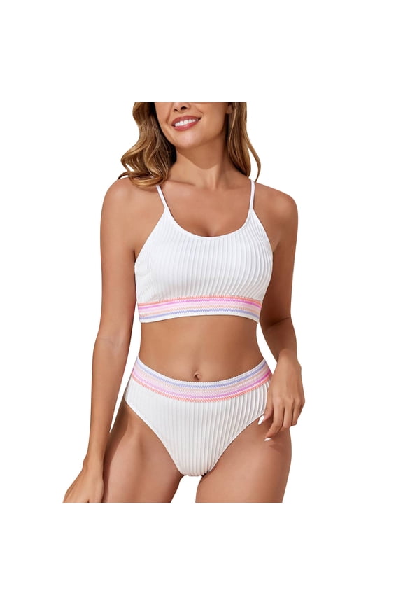 Tankini Swimsuits for Women Ms. Europe and America Bikini Appeal Stick In The Mud Split Swimwear Swimwear Black S