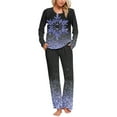 thumbnail image 1 of asdoklhq Thanksgiving Pajamas Women Christmas Ladies' Gradient Printed Casual Top Pants Pajama Set Blue S, 1 of 6