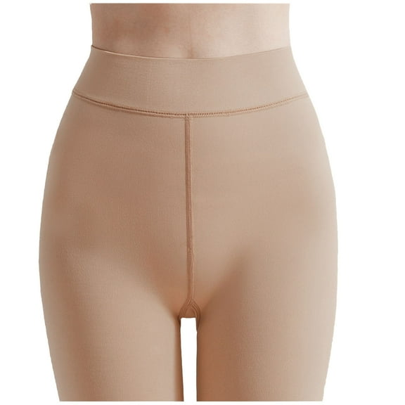 asdoklhq Tights Women's Lined Leggings Tights Warm High Waisted Leggings Translucent Pants Non-slip Pantyhose Beige M