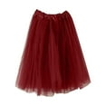 thumbnail image 1 of asdoklhq Tutu Skirts Ruffled Tiered Pleated Chiffon Princess Soft Ballet Tulle Skirt Elastic Womens Pleated Gauze Short Skirt Adult Dancing Skirt Wine Free, 1 of 3