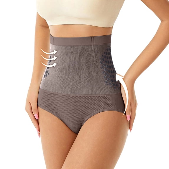 asdoklhq Underwear Under Dress Shaping Panties Women High Waist Body Shaper Briefs Hip Lifting No Roll Seamless Everyday Shapewear Panties Khaki M