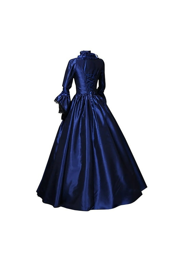Vacation Dresses for Women Moomoo Dresses Women Vintage Gothic Long Sleeve Hooded Dress Long Gown Dresses Blue 5X
