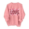 thumbnail image 1 of asdoklhq Valentine Shirts for Women Plus Size Women's Winter Day Fashion Printed Round Neck Long Sleeved Hoodie without Hat Pink 2X, 1 of 8