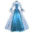 thumbnail image 1 of asdoklhq Victorian Dress for Women Fashion Women Plus Size Vintage Gothic Court Collar Patchwork Bow Dress Blue S, 1 of 4