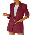 thumbnail image 1 of asdoklhq Winter Jackets for Women, Sales Today Clearance Womens Ladies Solid Turn Down Collar Jacket Long Sleeve Coat Outerwear Blazer,Red M, 1 of 9